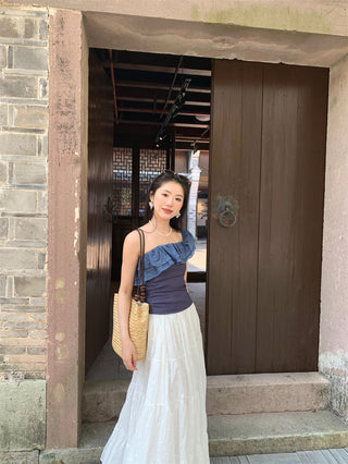 Ruffled Shoulder Vest