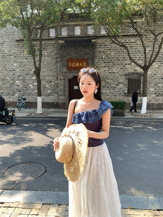 Ruffled Shoulder Vest