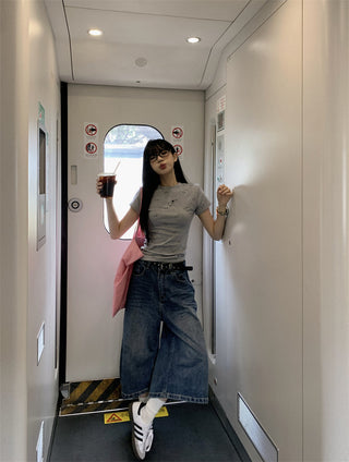 Dog Print Shoulder Top