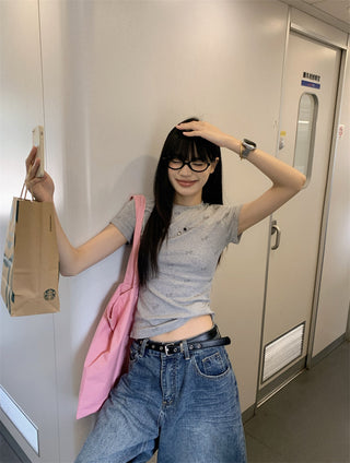 Dog Print Shoulder Top