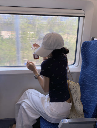 Dog Print Shoulder Top