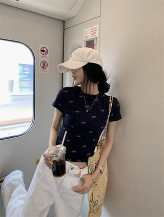 Dog Print Shoulder Top