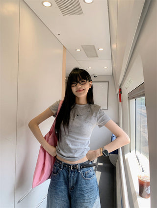 Dog Print Shoulder Top