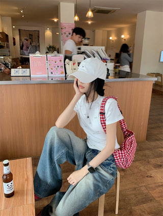 Dog Print Shoulder Top