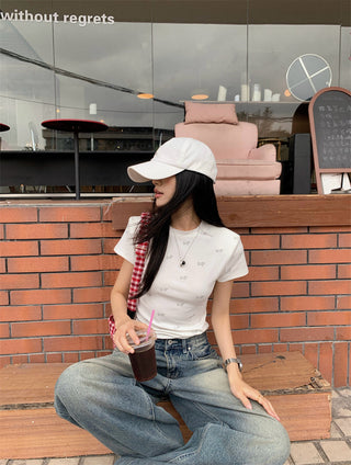 Dog Print Shoulder Top