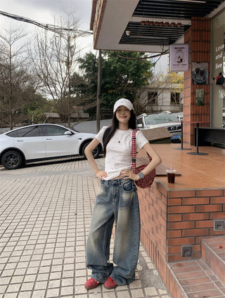 Dog Print Shoulder Top