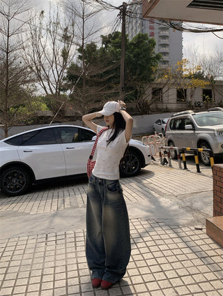 Dog Print Shoulder Top