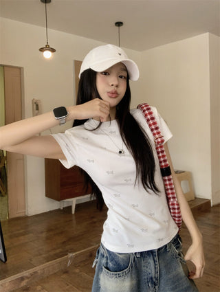 Dog Print Shoulder Top