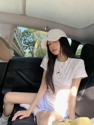 Dog Print Shoulder Top