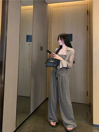 Long Sleeve Shirt with Wide Pants
