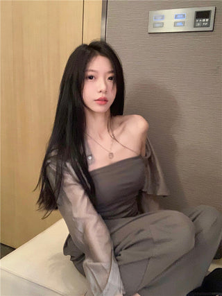 Long Sleeve Shirt with Wide Pants
