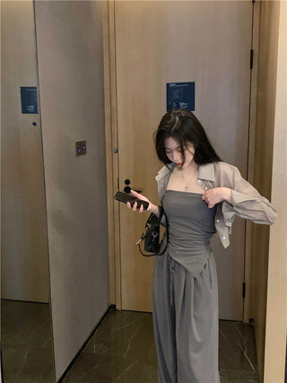 Long Sleeve Shirt with Wide Pants