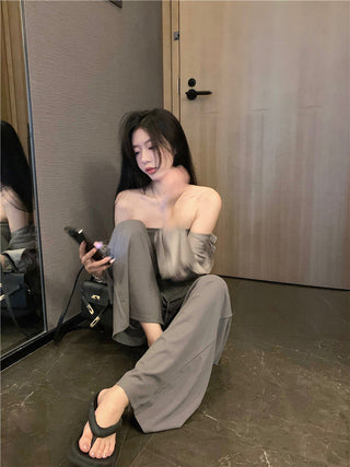 Long Sleeve Shirt with Wide Pants