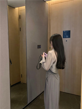 Long Sleeve Shirt with Wide Pants