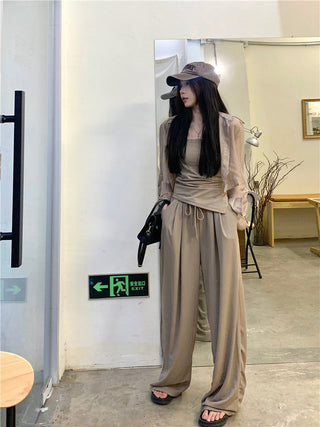 Long Sleeve Shirt with Wide Pants