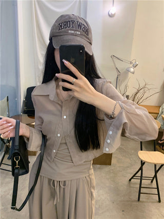 Long Sleeve Shirt with Wide Pants