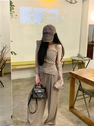 Long Sleeve Shirt with Wide Pants