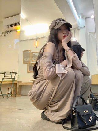 Long Sleeve Shirt with Wide Pants
