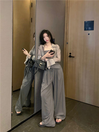 Long Sleeve Shirt with Wide Pants