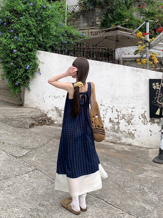 Vintage Blue Plaid Dress