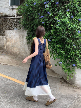 Vintage Blue Plaid Dress