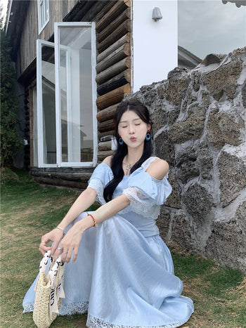 Lace Off-Shoulder Shirt with Skirt