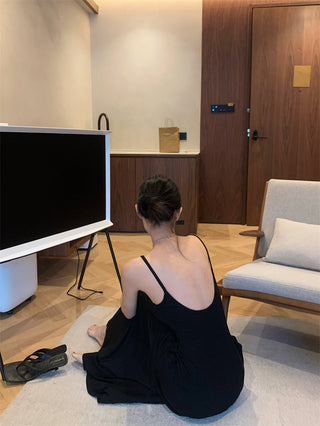 Gray Backless Sling Dress