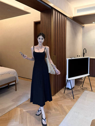 Gray Backless Sling Dress