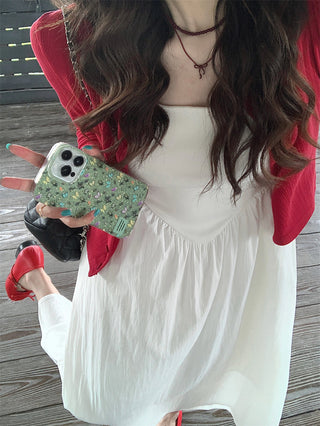 White Strap Dress with Jacket