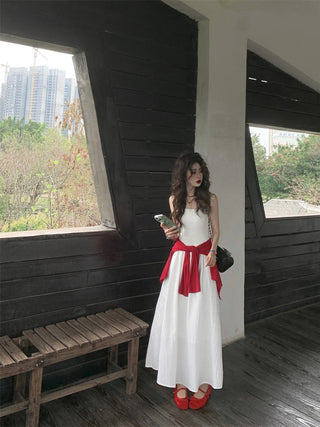 White Strap Dress with Jacket
