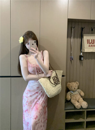 Blooming Pink Sling Dress