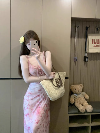 Blooming Pink Sling Dress