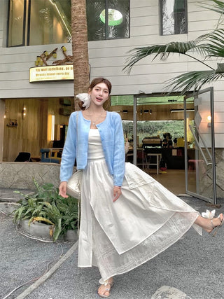 Cardigan Coat with Sling Dress