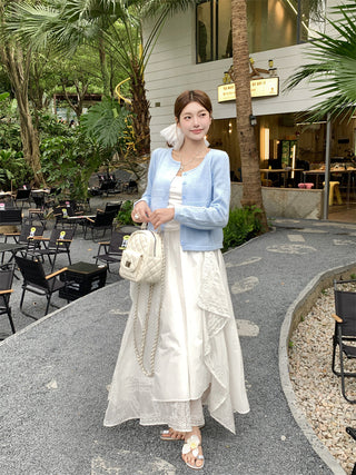 Cardigan Coat with Sling Dress