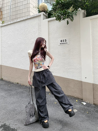 Fake Two-Piece Overalls