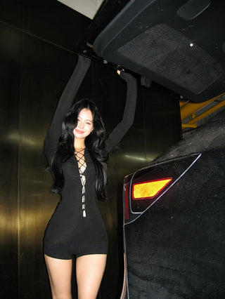 Black Cut-Out Strap Top