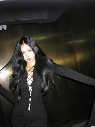 Black Cut-Out Strap Top