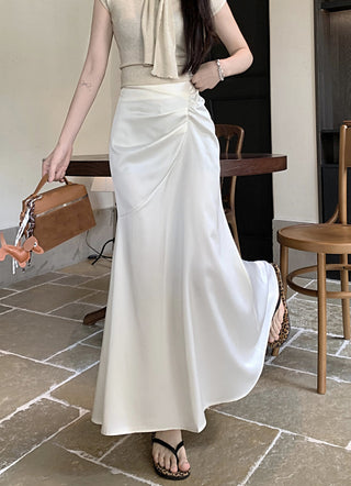 Pleated Apricot Skirt