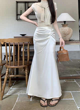 Pleated Apricot Skirt