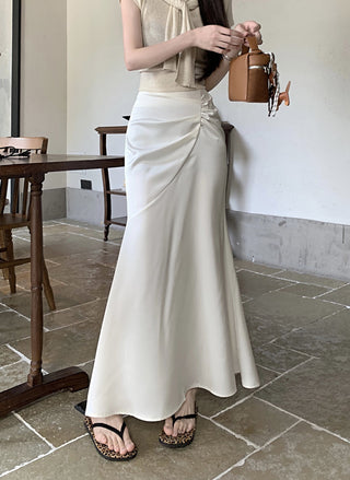 Pleated Apricot Skirt