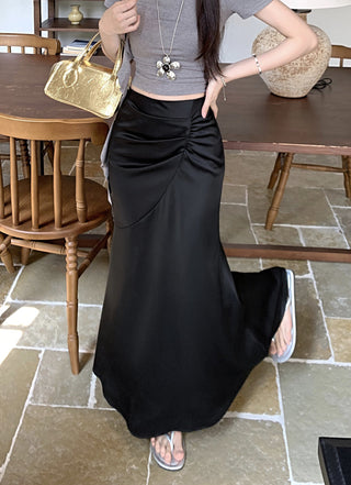 Pleated Apricot Skirt