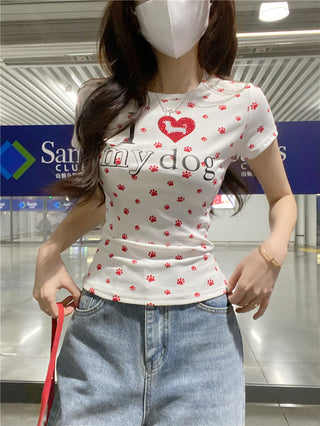 Rhinestone Short Sleeve Top