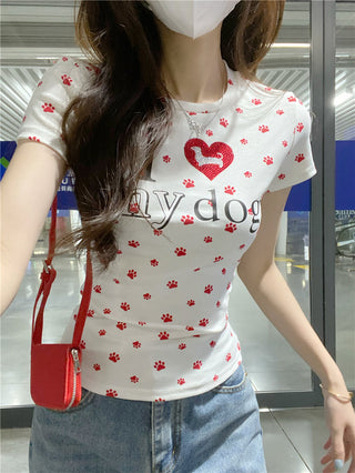 Rhinestone Short Sleeve Top