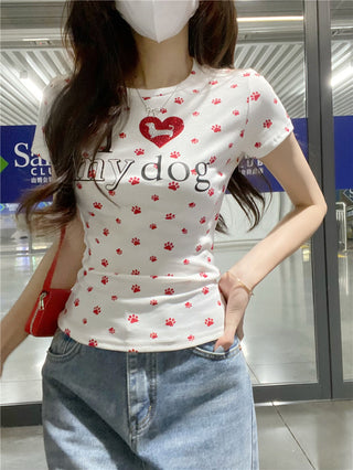 Rhinestone Short Sleeve Top