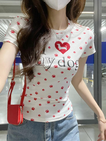 Rhinestone Short Sleeve Top