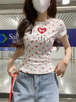 Rhinestone Short Sleeve Top