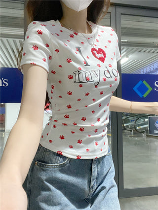 Rhinestone Short Sleeve Top