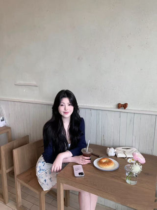 Short Knitted Cardigan with Floral Dress