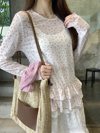 Pink Knitted Vest with T-Shirt