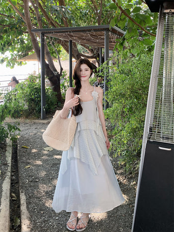 Three-Dimensional Flower Sling Dress